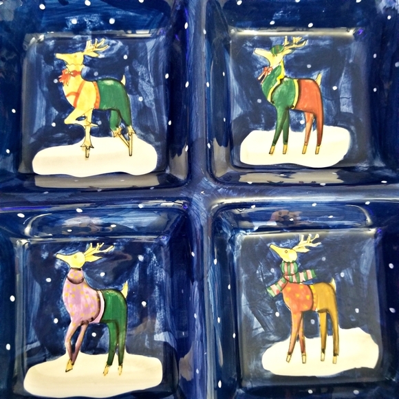 Ceramic Service Dish 4 Sections by Rebeca Ruegger - Picture 3 of 4